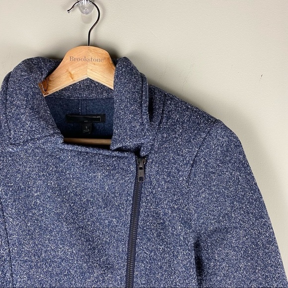 Banana Republic: Moto Sweater Tweed Jacket Off Center Zipper Full Zip Up Small - Picture 3 of 6